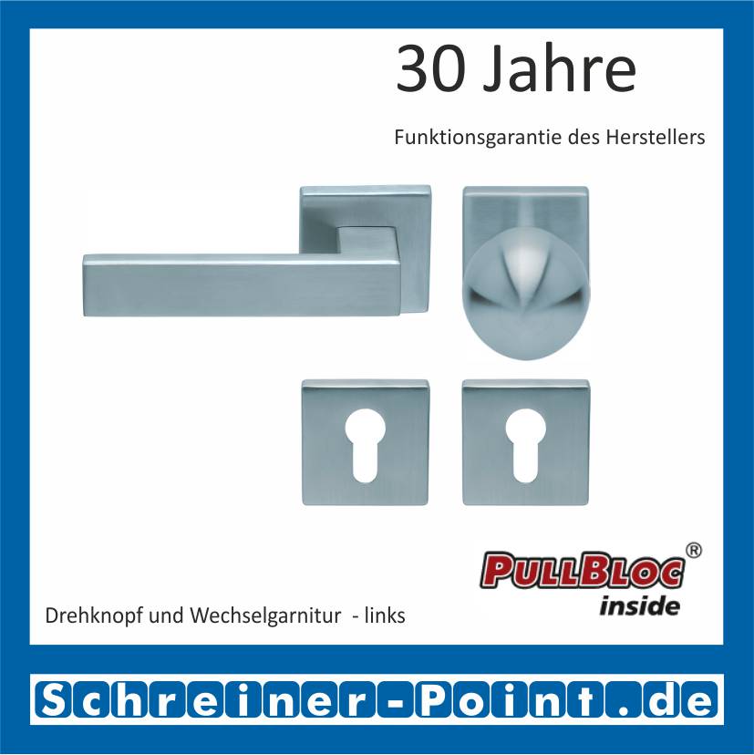 Scoop Quadra quadrat PullBloc Quadratrosettengarnitur, Rosette Edelstahl matt